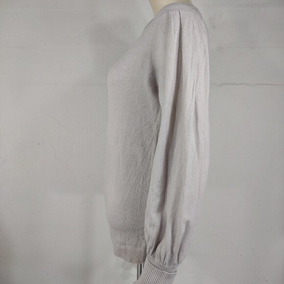 Magaschoni beige tan crew neck lightweight pullover sweater ladies Small - Picture 5 of 6